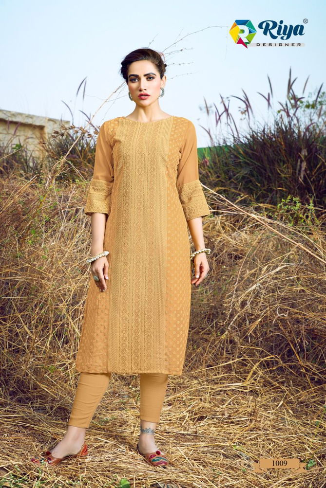 Riya Shifali New Designer Fancy Wear Georgette Kurti Collection